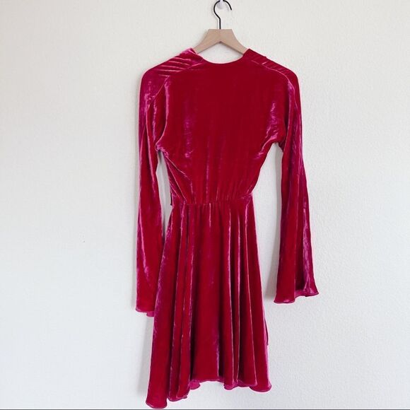 Maria Lucia Hohan Nola silk blend Dress Fuchsia Pink Velvet Size 34 - Picture 8 of 12
